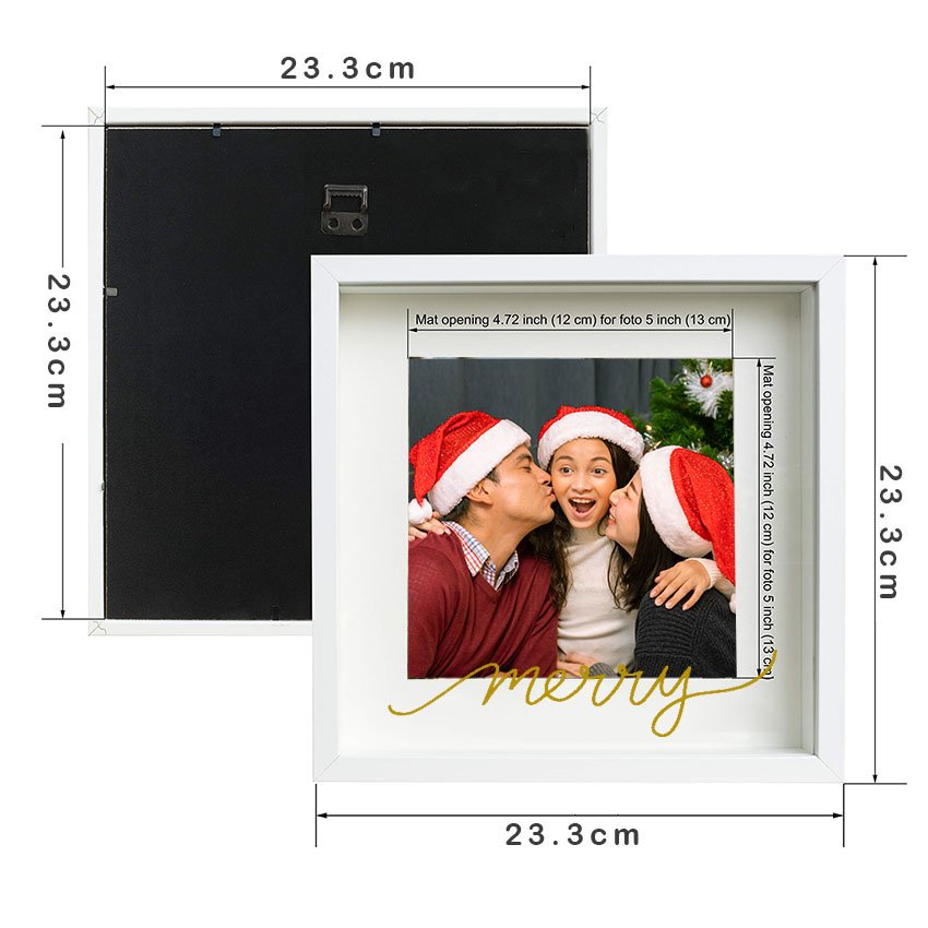 Customized Solid Wood 3d Christmas Children Shadow Box Frame Diy Dried Flowers Picture Frame For Home Decor