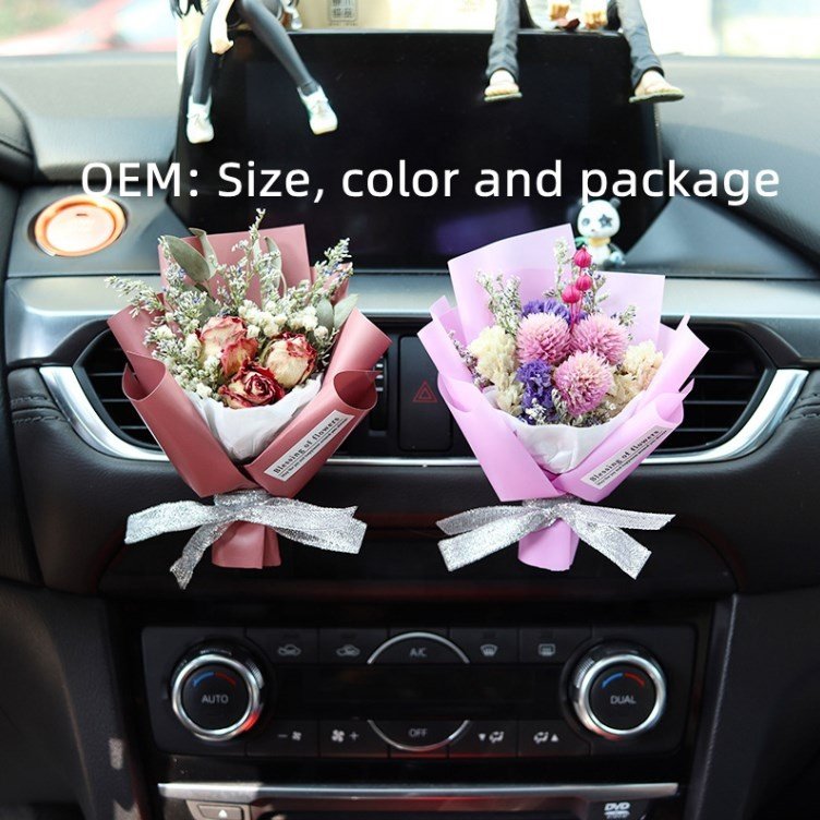 O-064 Wedding Supplies Gift Decor Flowers Preserved Decorative Flowers Natural Dried Flowers Bouquet for Cars