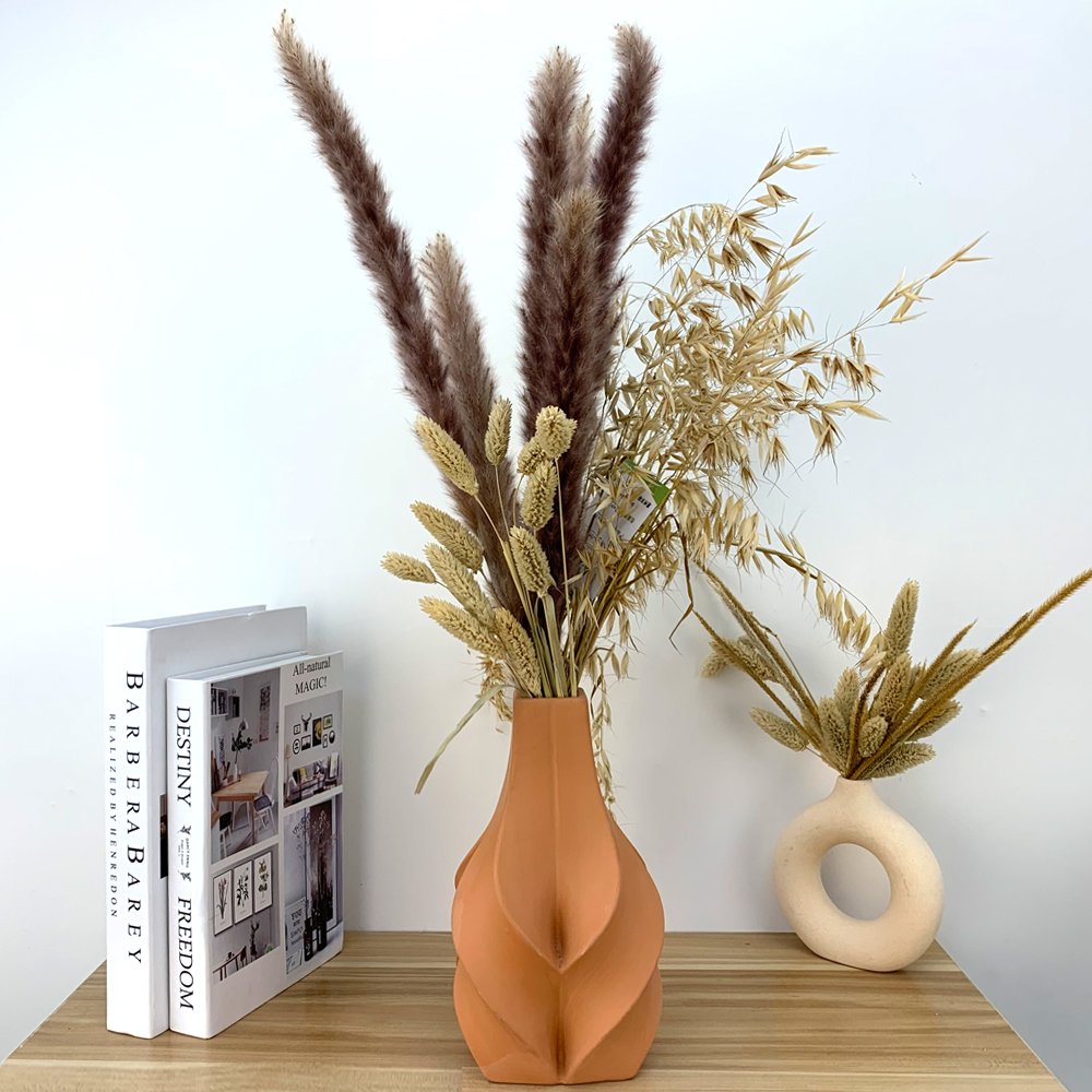 High Quality Faux Artificial Black Green Pampas Reed Grass Dried Flower Bouquet For Home Decoration