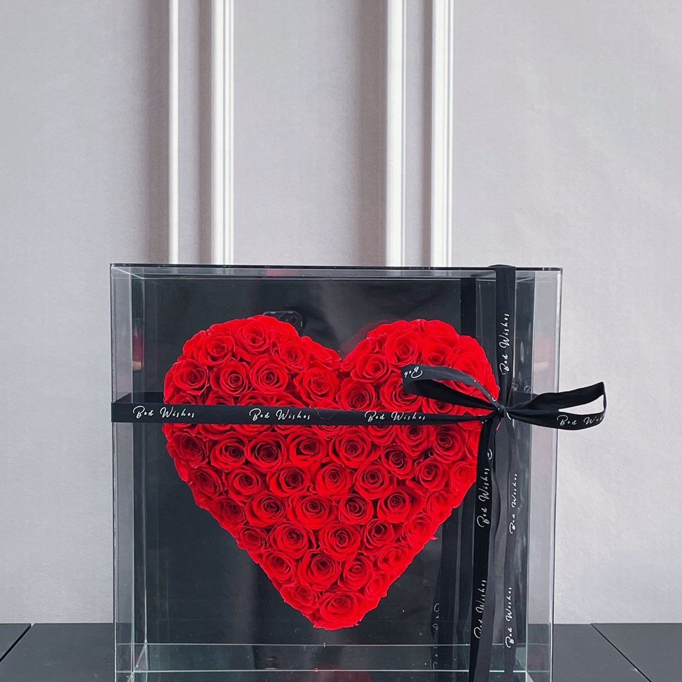 Wholesale large dry flower Valentines day gift heart rose forever immortal everlasting Eternal preserved flower