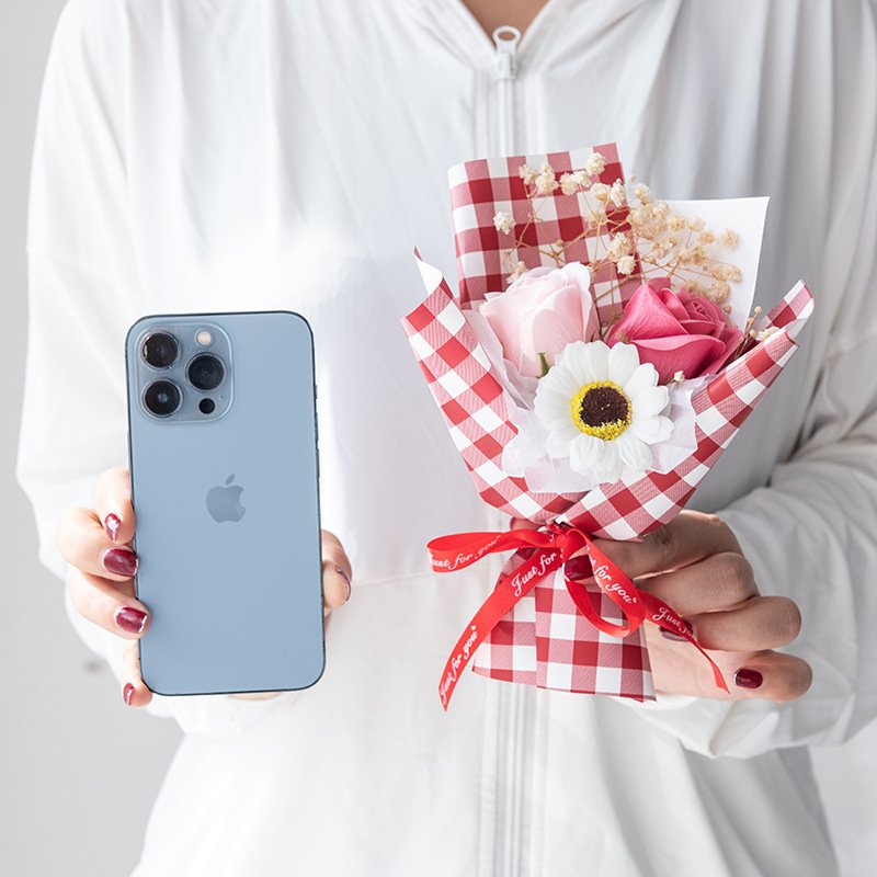 Women's Day Valentine's Day Gift Three Flowers Gift Box Handmade Diy Dried Flowers Bouquet Soap Flower