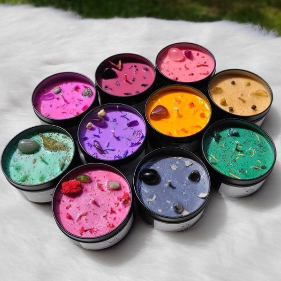 Decorative Custom Aroma Crystal Luxury Woodwick Scented Tin Candles with Dried Flower