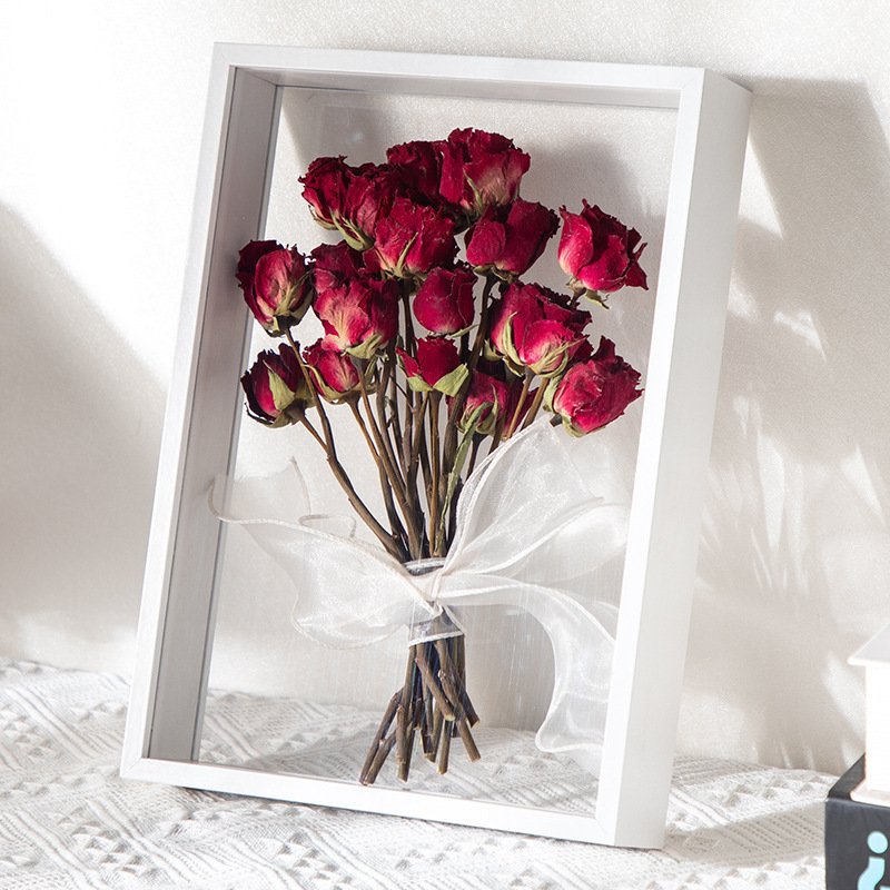 Customized floating photo transparent wooden dried flower decoration gift box acrylic bank shadow box frame