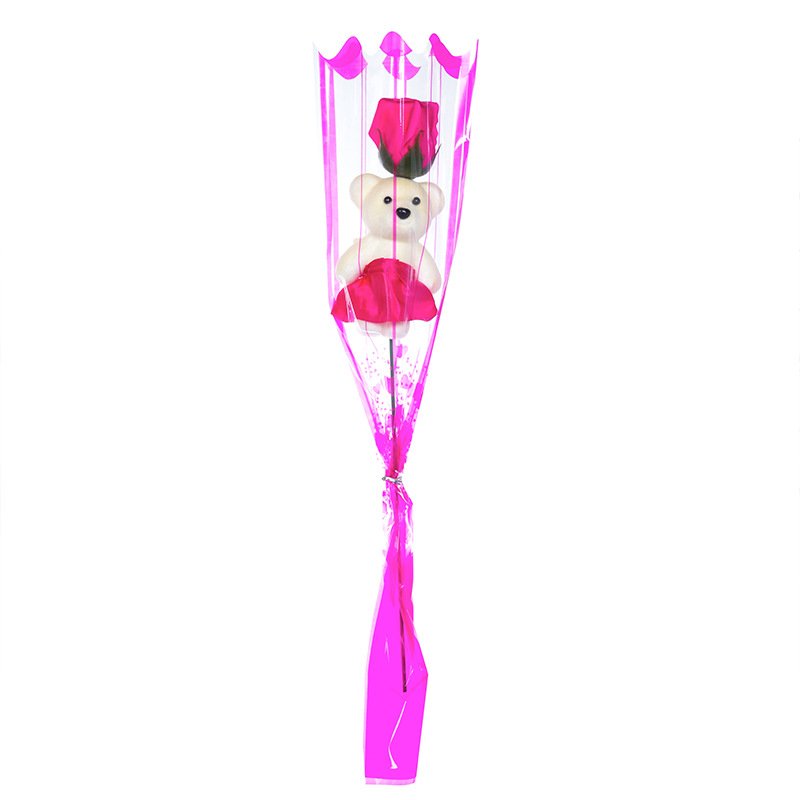 New Valentine's Day Bear Flower Cartoon Bouquet Wedding Decoration Soap Flower Artificial Flowers