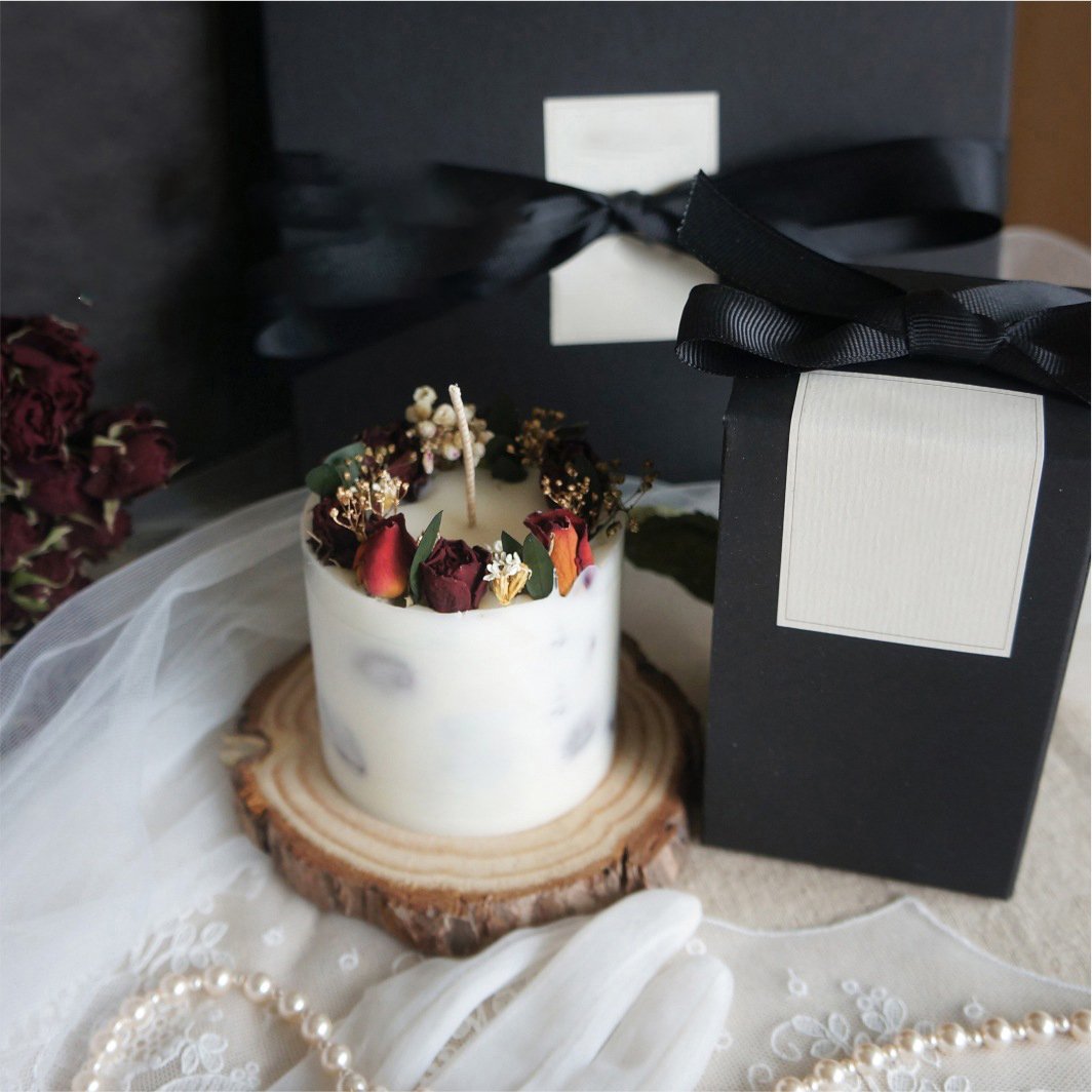 Wholesale Luxury Handmade Soy Scented Candle Gift Set Home Decoration Custom Handmade Dried Flower Soy Wax Candles