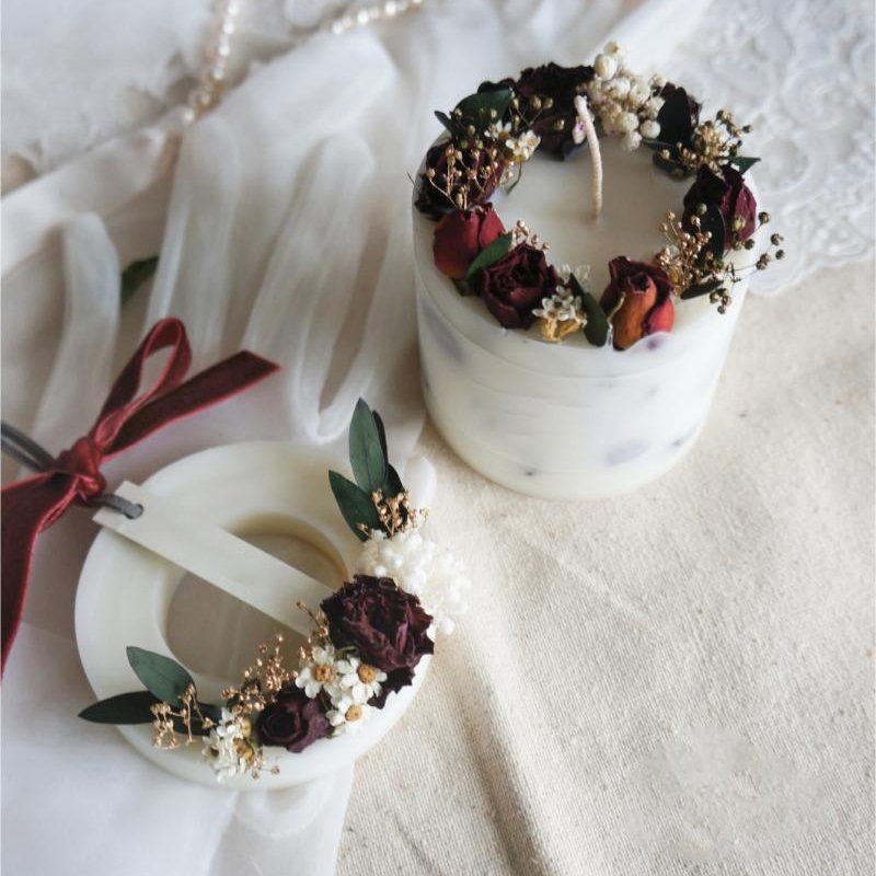 Wholesale Luxury Handmade Soy Scented Candle Gift Set Home Decoration Custom Handmade Dried Flower Soy Wax Candles
