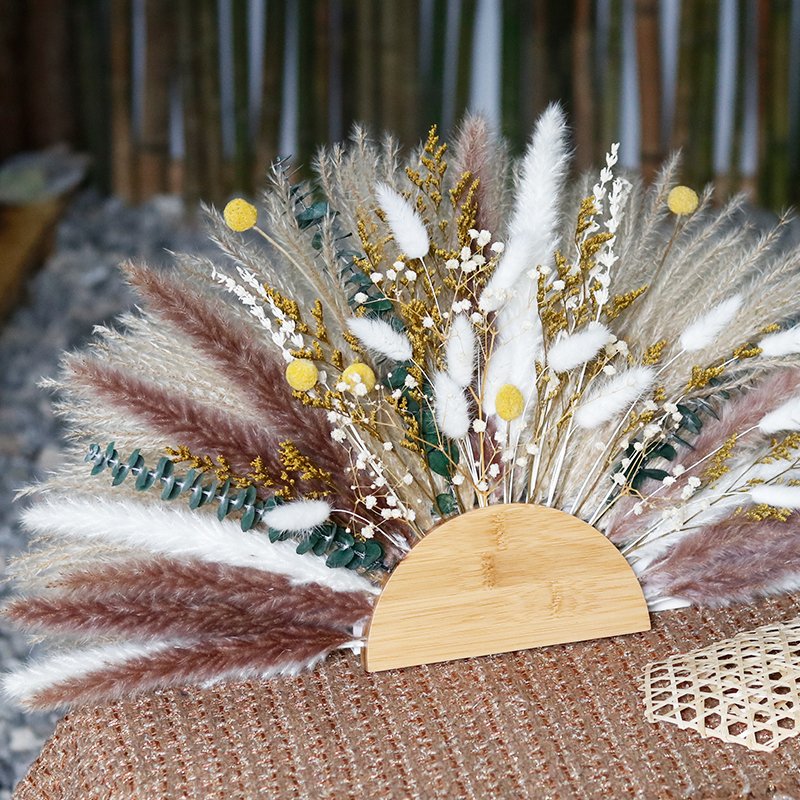 CH-049 Mix natural Wall mounted boho bouquet home decoration christmas dried pampas grass flower bouquet set combination