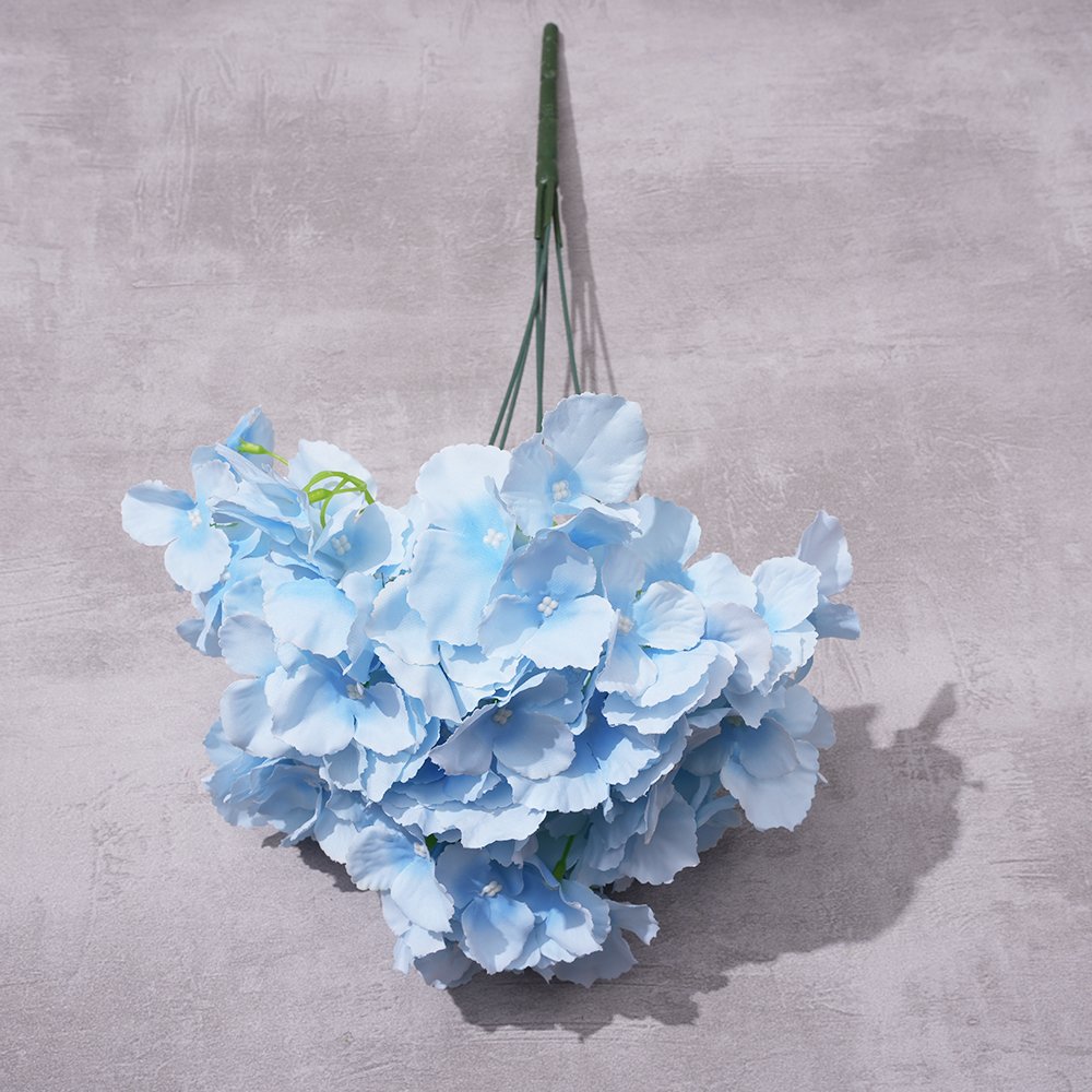 Wedding bunches of 5 hydrangea artificial flowers stage road lead base decoration silk flower flower factory wholesale