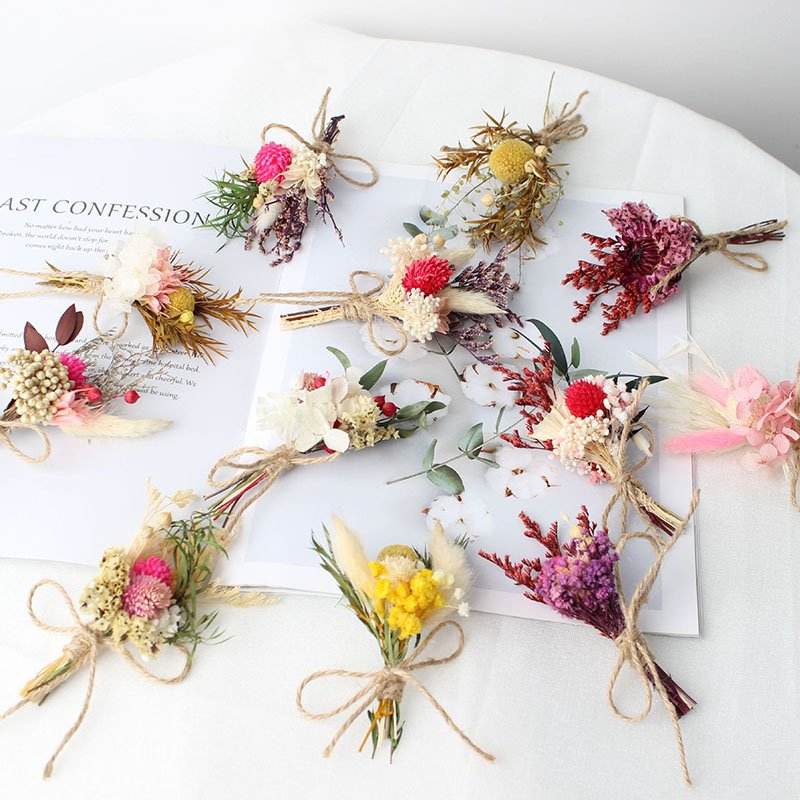 DREA Dried flower manufacturer bunny tails rose dried flowers bouquet for candle making and decorations