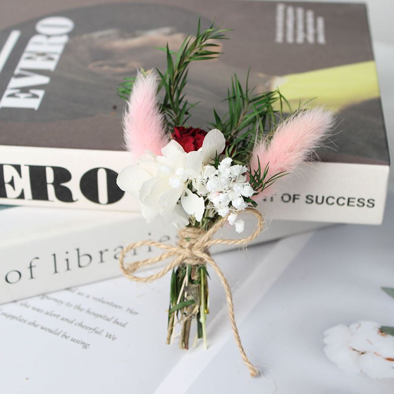 DREA Dried flower manufacturer bunny tails rose dried flowers bouquet for candle making and decorations