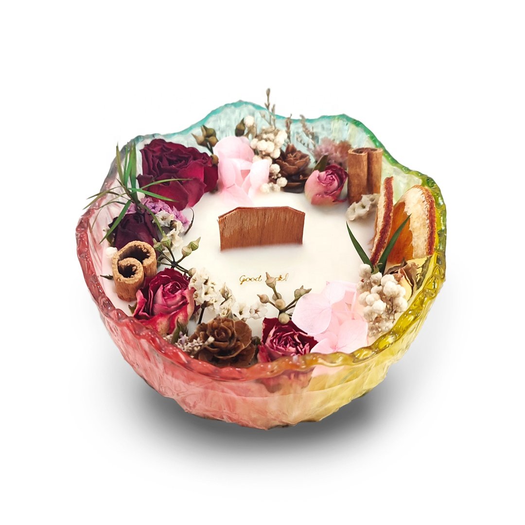 Discount Creative Confetti Candy Glass jar Dry Flower Scented Candles as the Handmade Gift