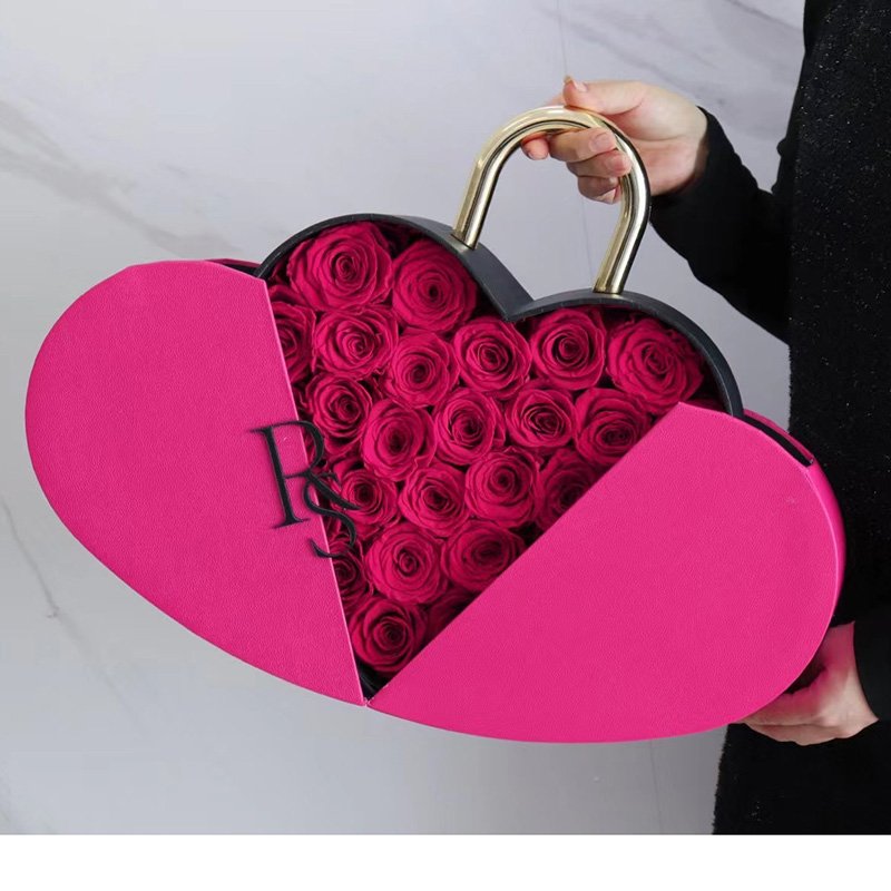 Valentine's Day gift forever flower preserved roses heart box eternal real rose heart shape box preserved rose in heart box
