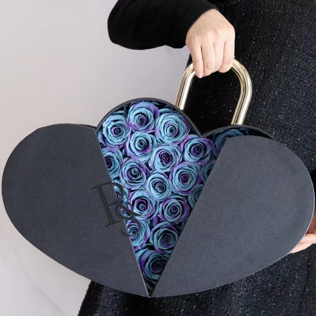 Valentine's Day gift forever flower preserved roses heart box eternal real rose heart shape box preserved rose in heart box