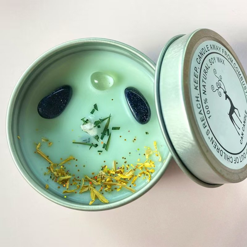 Good Selling Dry Flowers Candle Scented with Lip Herbs Customized Soy Wax Tin Can Herbal Scented Candle Sets