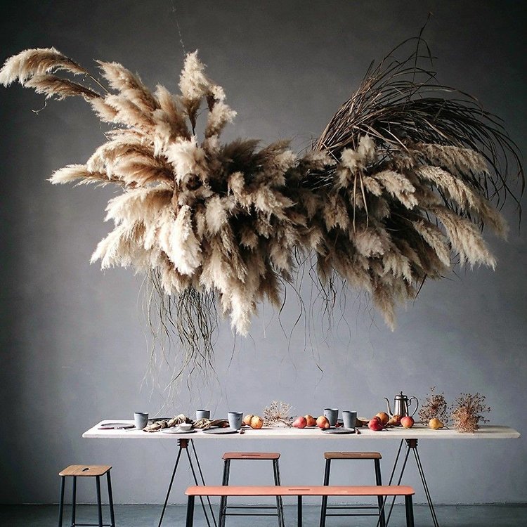 Dried Flowers Wedding Decor Large Plume Dry Pampas Grass Flower Decor Natural Real Preserved Dried Pampas Grass For Decor
