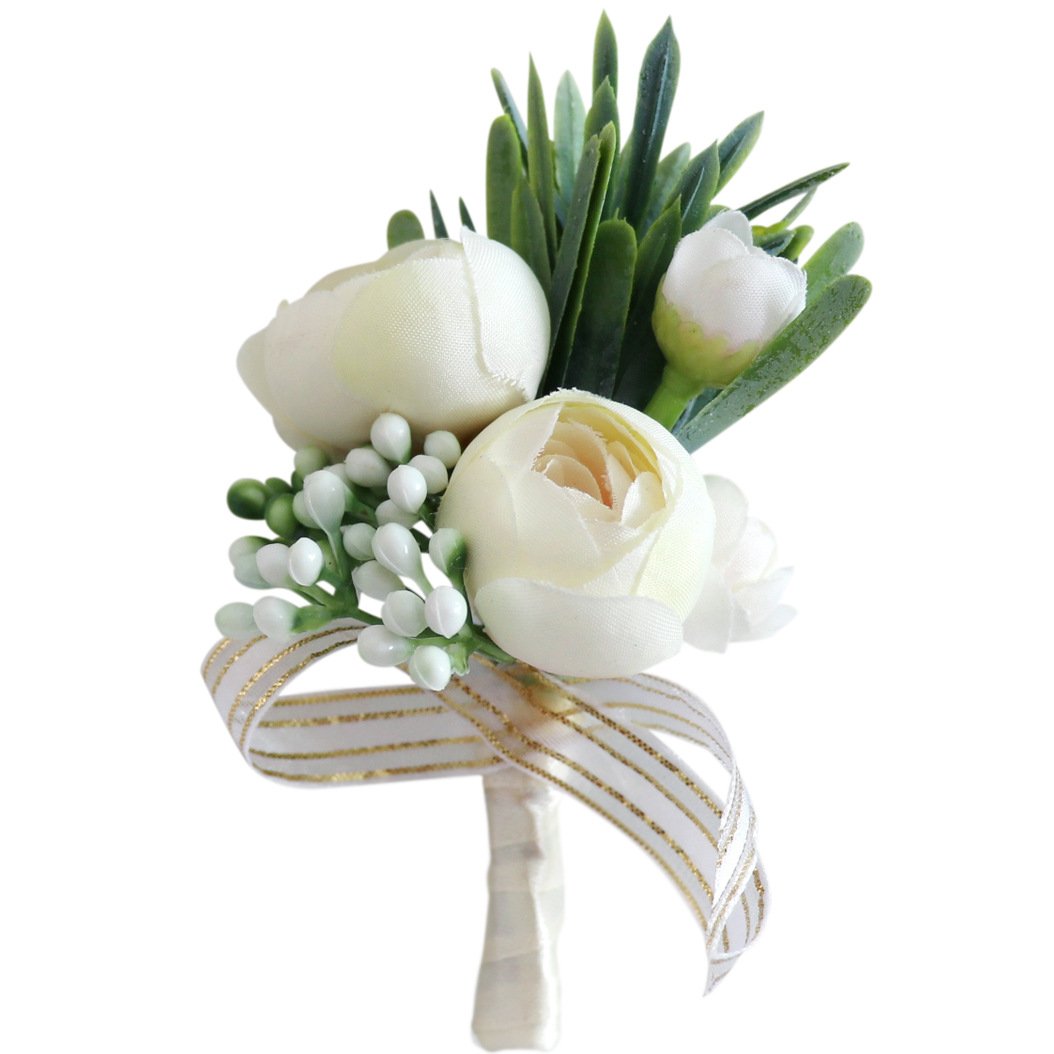 Custom Wedding Decor Floral Bridesmaid Boutonniere Corsage Artificial Dried Flowers Bridal Hand Wrist Corsage For Wedding