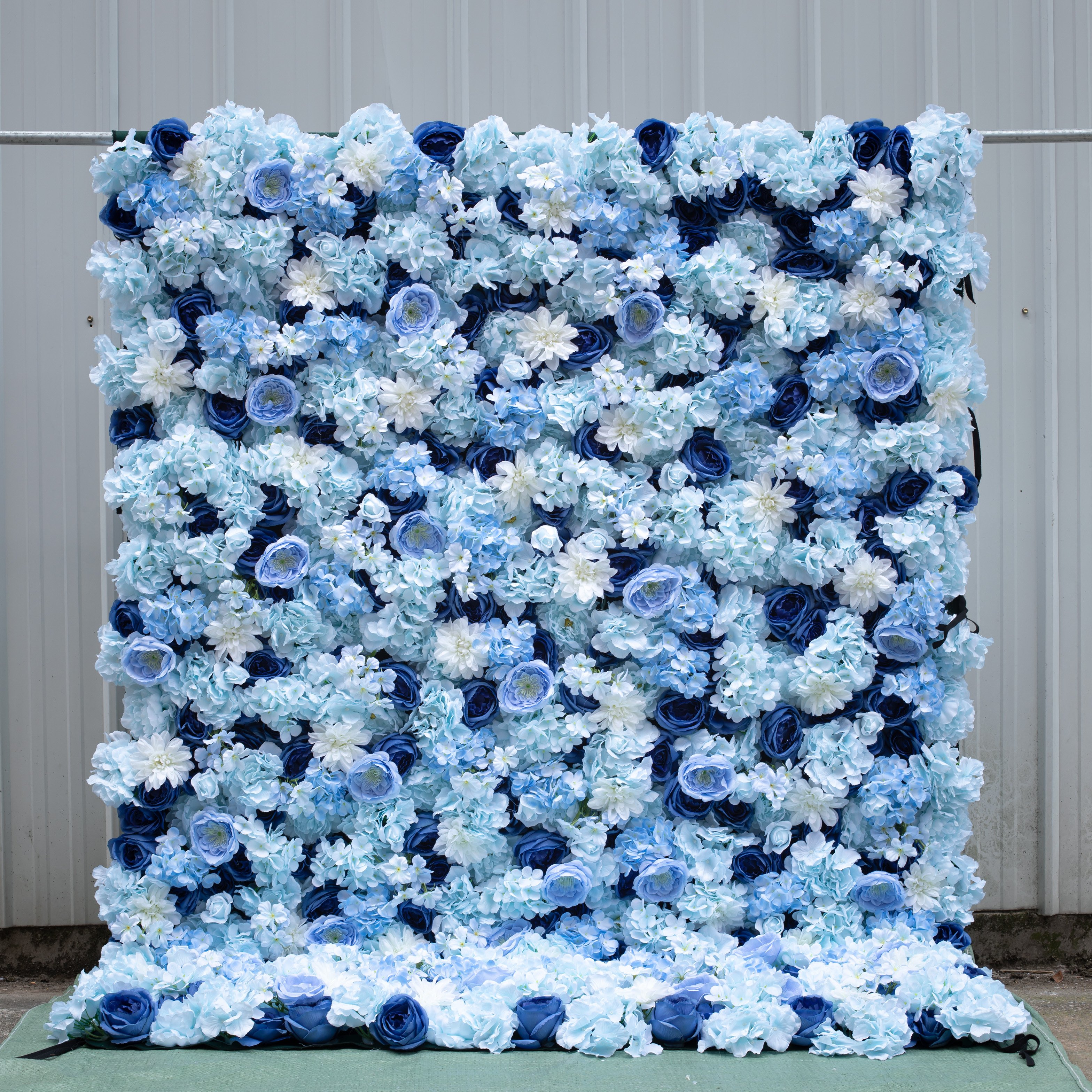HHD21Hot selling wholesale price artificial white rose flower wall backdrop wall flower for wedding decoration