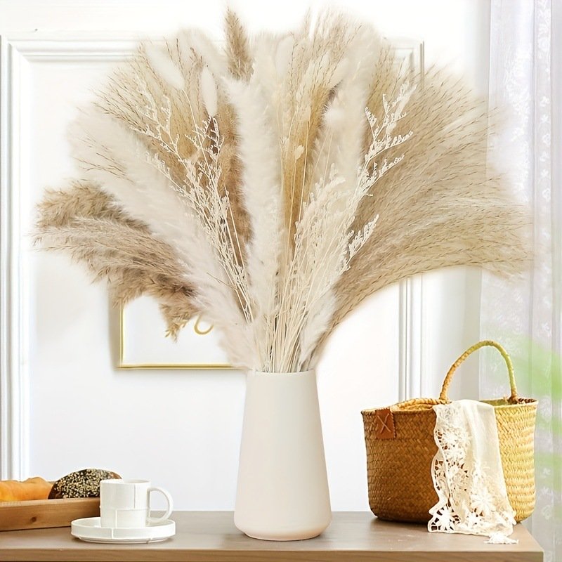 50pcs Wedding Home Decoration Artificial Grandes Fluffy Pampas Flowers Artificial Plant Bouquet Faux Pampas Grass