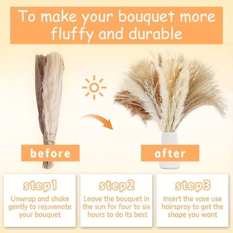 50pcs Wedding Home Decoration Artificial Grandes Fluffy Pampas Flowers Artificial Plant Bouquet Faux Pampas Grass