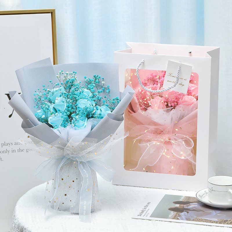 Mother's Day Star Yarn Series Handmade Soap Flowers Birthday Gift Roses Soap Flowers Bouquet