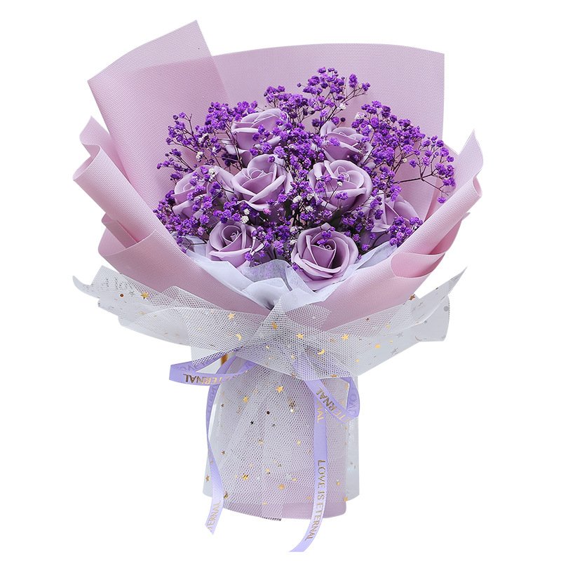Mother's Day Star Yarn Series Handmade Soap Flowers Birthday Gift Roses Soap Flowers Bouquet