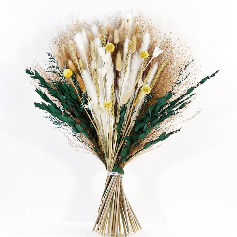Love Bush Billy Buttons Wheat Eucalyptus Lagurus Ovatus Pampas Grass Dried Flowers Boho Wedding Home Decoration Decor