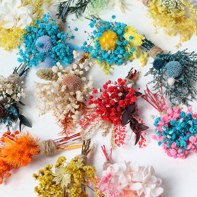 New product ideas natural dried mini flower real touch bouquet flower wedding bridal for Christmas wedding decoration flower