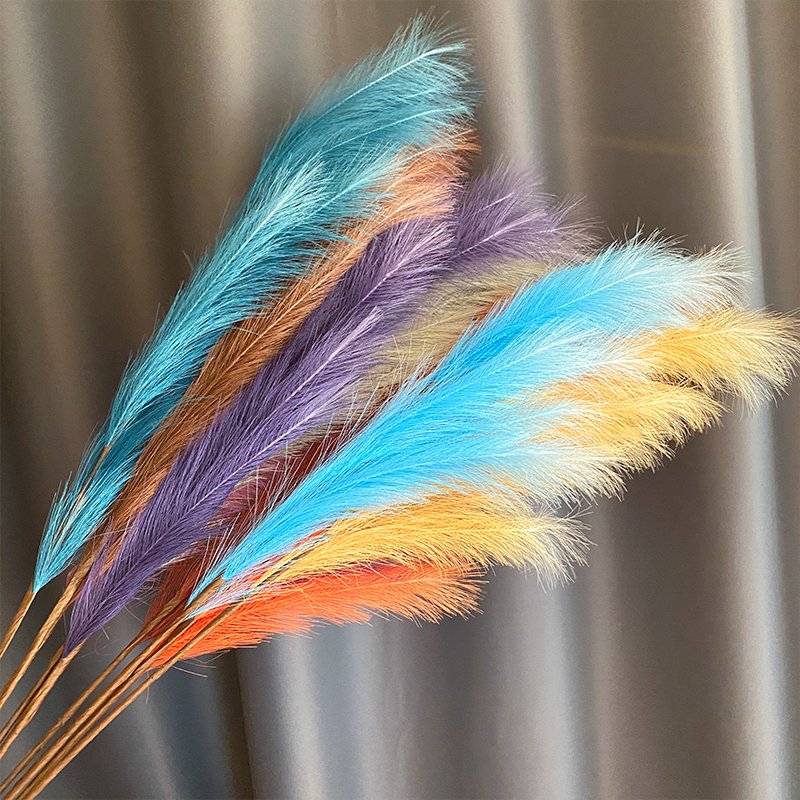 Maylos Faux Pampas Grass Decoration Small Dyeing Pampas Grass Artificial Reed Grass Flower for Wedding Hotel Decor