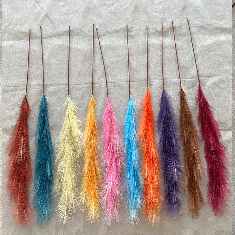 Maylos Faux Pampas Grass Decoration Small Dyeing Pampas Grass Artificial Reed Grass Flower for Wedding Hotel Decor