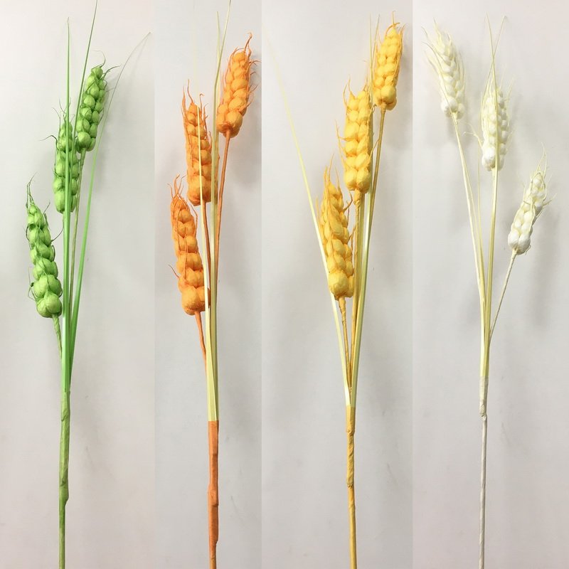 TCF Factory wholesale 2024 New artificial wheat stalks 100cm 3 branches pampas grass for decoration