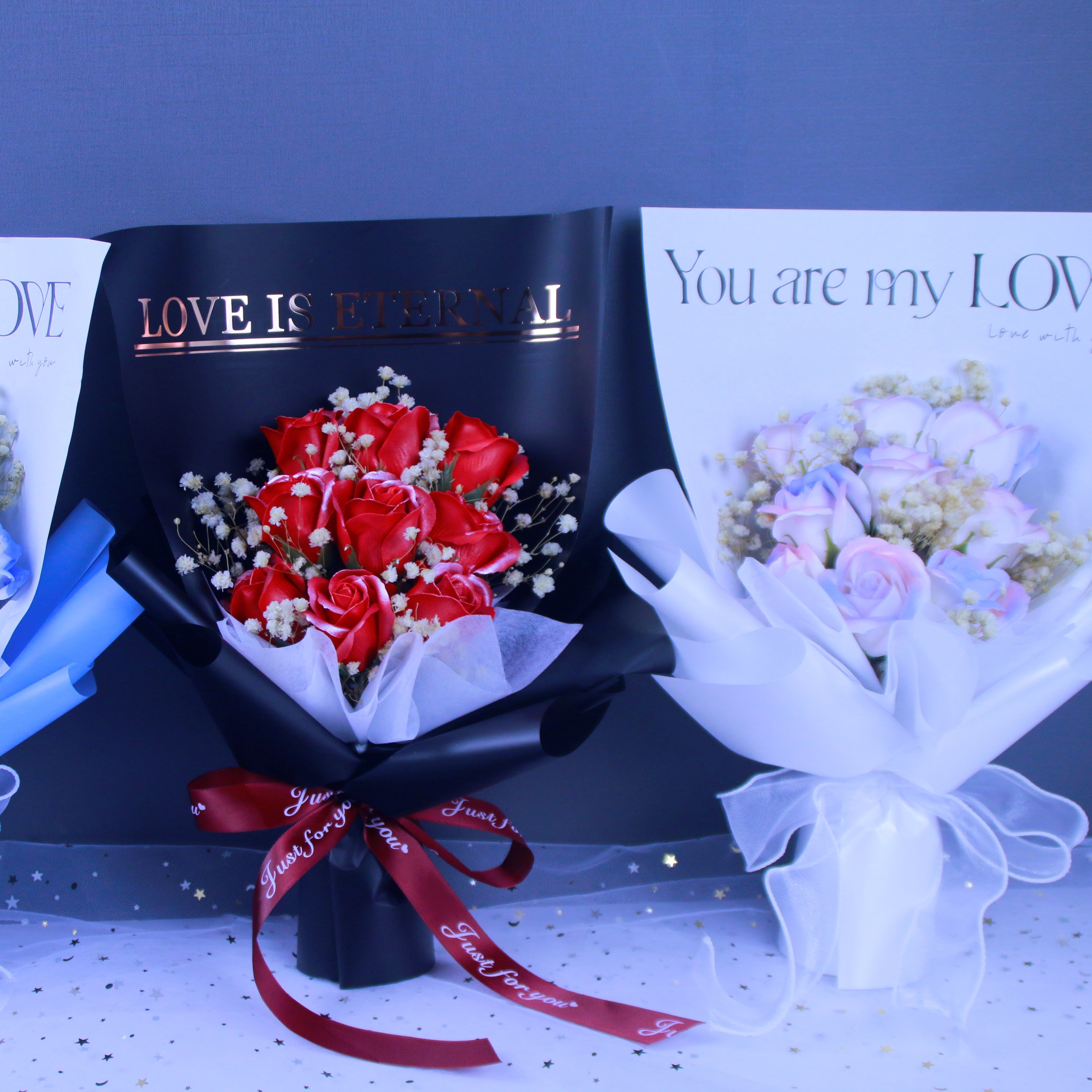 YX Dried Flower Bouquet Rose Soap Flower for Graduation Birthday Valentine's Day Finished Product Box Thanksgiving Father's Day
