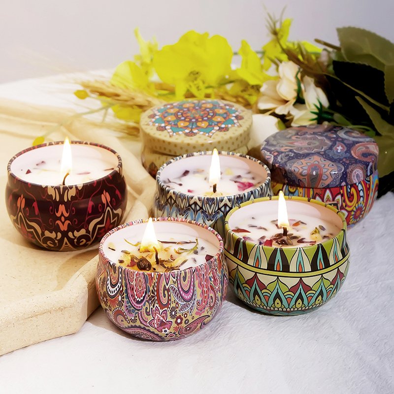 Gift Set Soy Wax Scented Candles Aroma Tins Jar Candle Metal Hot Sales Wholesale Luxury Origin Luxury Unique Scents Natural