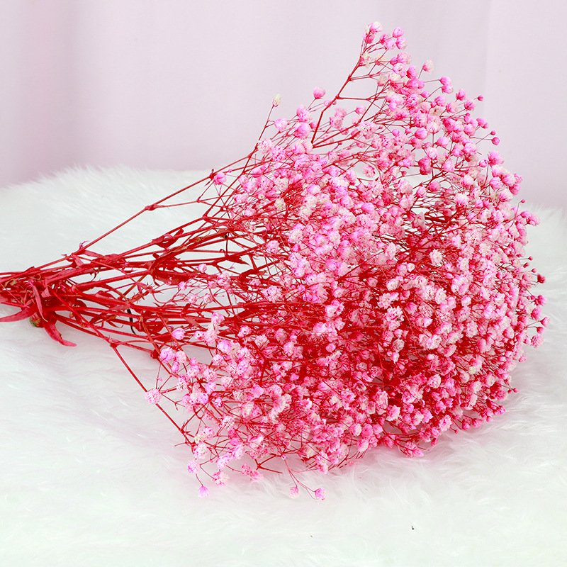 Wholesale A Grade decorative flower colorful babysbreath , boho dried flowers bouquet preserved gypsophila flower
