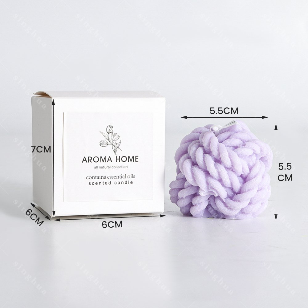 2024 Sing Hua Customized Wholesale 3D Carving Macaron Wool Home Dor Soy Wax Candle