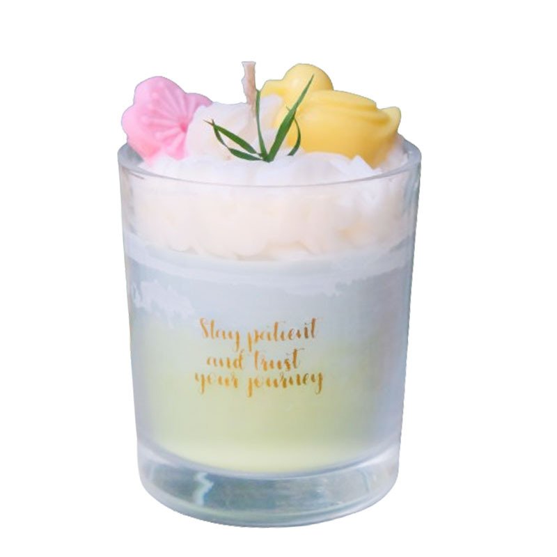 Luxury Ice Cream Scented Candles in Transparent Glass Jars with Unique Design Customizable Holiday Decorative Candle Jars