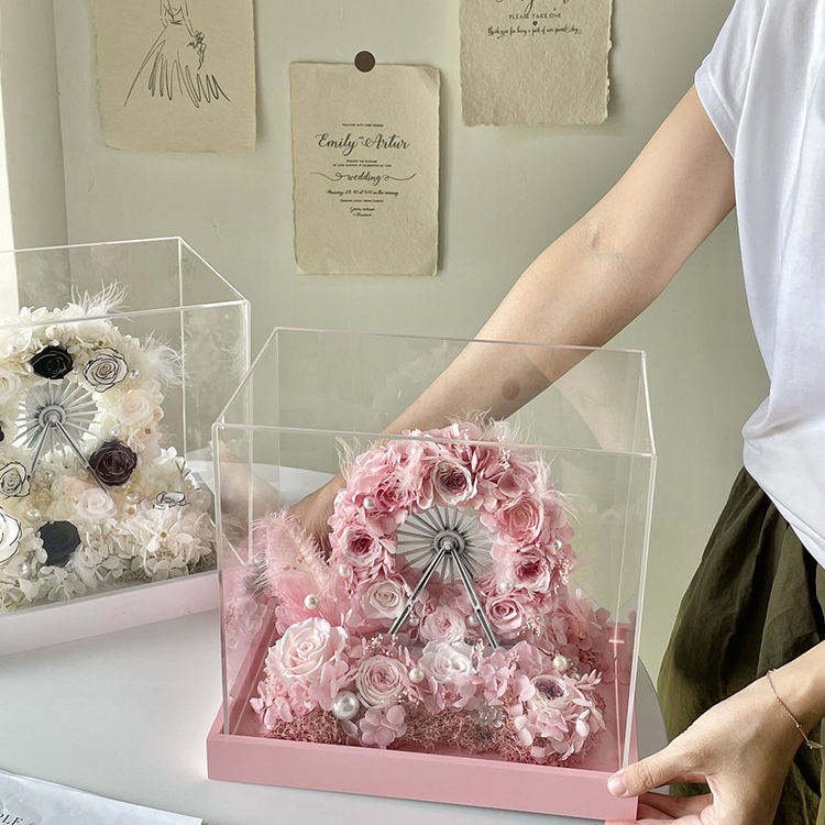Wholesale Customization Valentine Day Girls Gift Set Everlasting Decoration Dried Preserved Flower Eternal Rose Gift Box