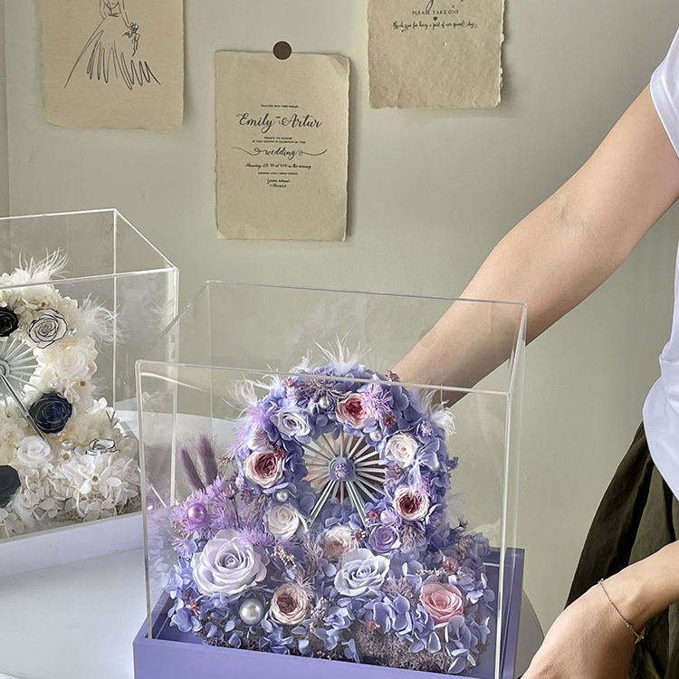 Wholesale Customization Valentine Day Girls Gift Set Everlasting Decoration Dried Preserved Flower Eternal Rose Gift Box