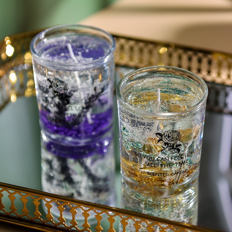 Jelly Scented Candles Real Flower Essential Oil Incense Date Night Candle Soothing Fragrance Cup
