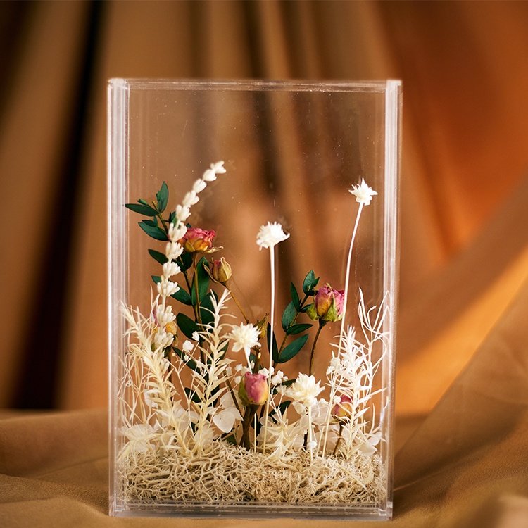dried flowers box for gifts home decoration ornament flowers acrylic gift box
