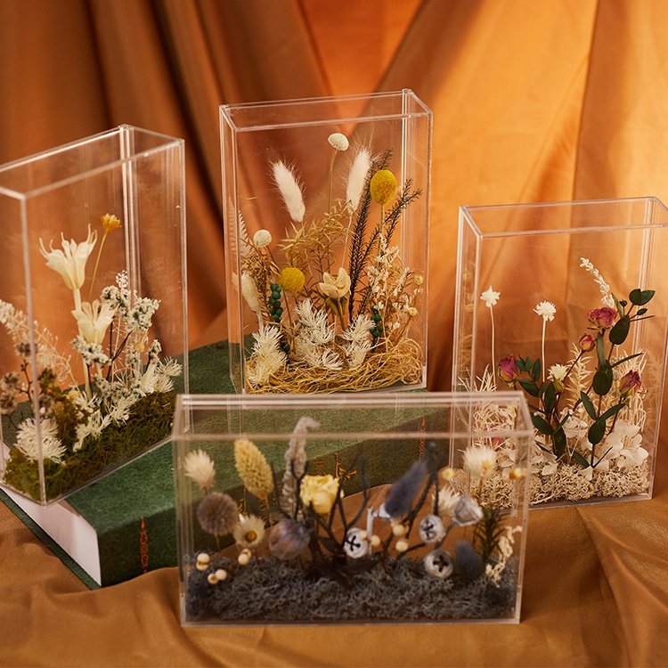 dried flowers box for gifts home decoration ornament flowers acrylic gift box