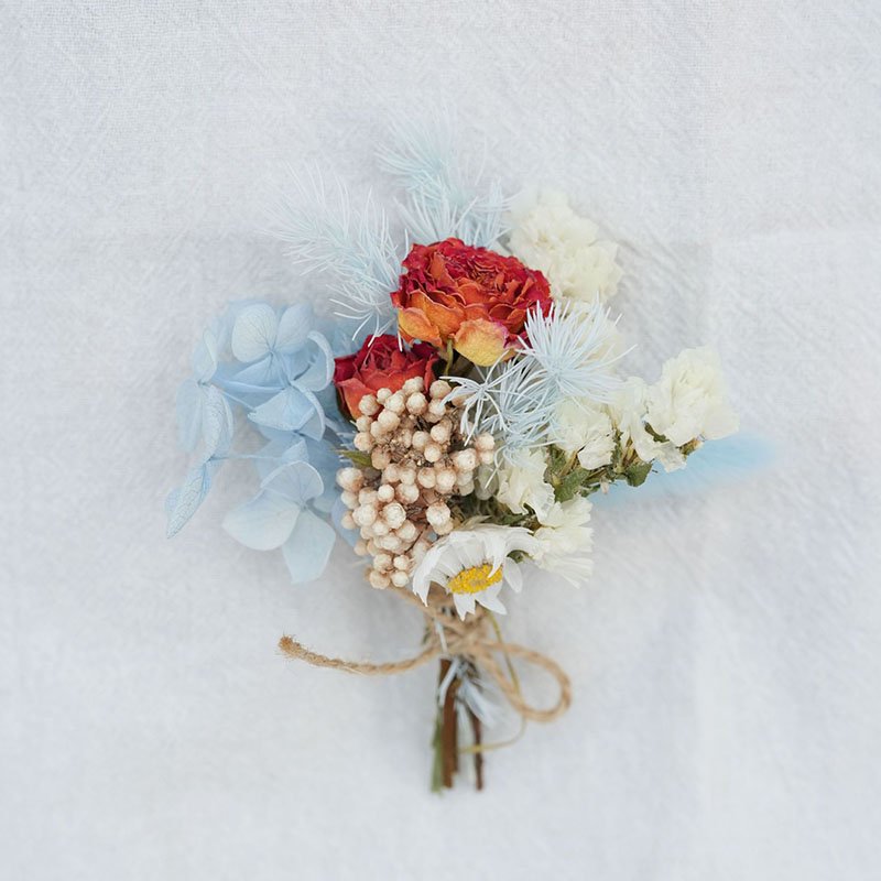DREA Dry Real Flowers Bouquet table centerpiece mixed bunny tail grass Preserved Rose Dried Flowers Bouquet