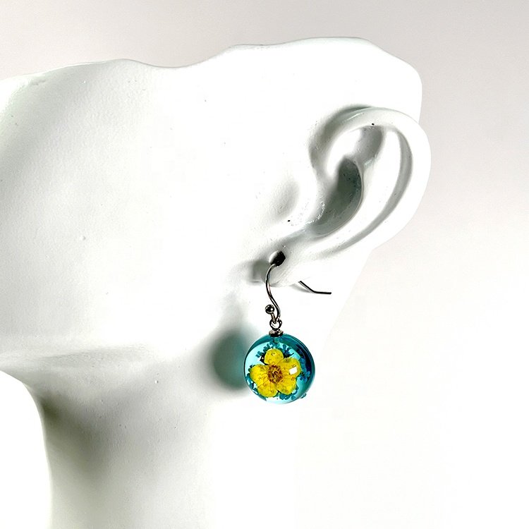 Factory 14mm Resin Charms Narcissus Dried Flower Crystal Charm Beads For Earring Bracelet Necklace Diy Jewelry Making