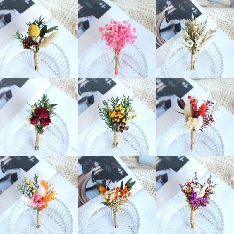 Factory wholesale DIY flower materials real dried flower bunches preserved fresh babysbreath flower mini bouquets PR0001
