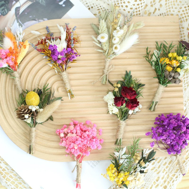 Factory wholesale DIY flower materials real dried flower bunches preserved fresh babysbreath flower mini bouquets PR0001