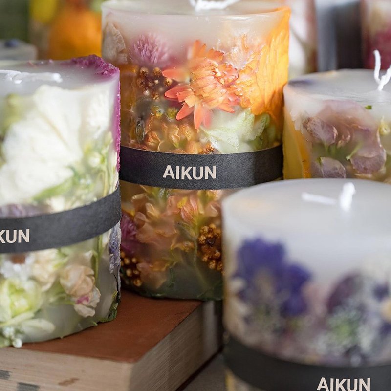 AIKUN Dried Flowers Clear Aromatherapy Decoration Soy Wax Luxury Natural Self-Healing Crystal Scented Transparent Candles