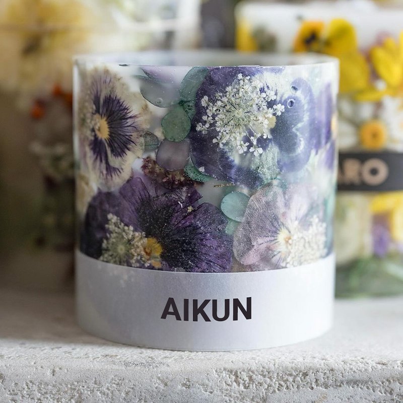 AIKUN Dried Flowers Clear Aromatherapy Decoration Soy Wax Luxury Natural Self-Healing Crystal Scented Transparent Candles