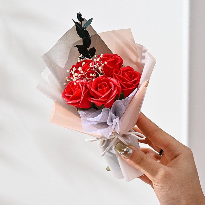 New Valentine's Day carnation rose soap bouquet of immortal dried flowers teacher's Day gift Home Decor Wedding Dry Plants