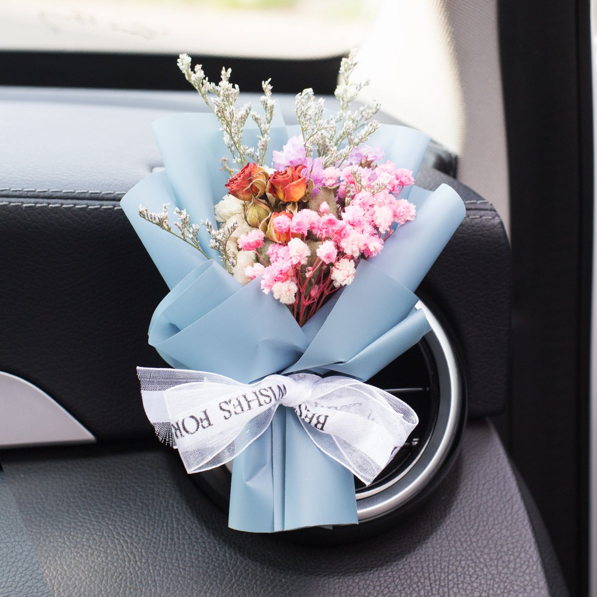 Customized Mini Bouquet Car Perfume Air Conditioning Outlet Vent Fragrance Dried Flower Car Air Freshener