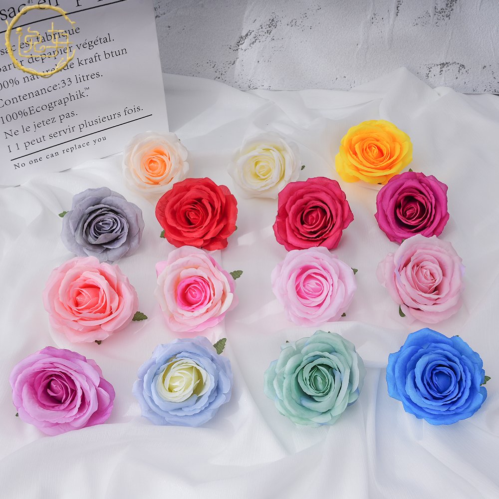 From stock Wedding rose head single artificial rose bouquet simulation Rose Big bud Wedding hotel furniture decorative flowers