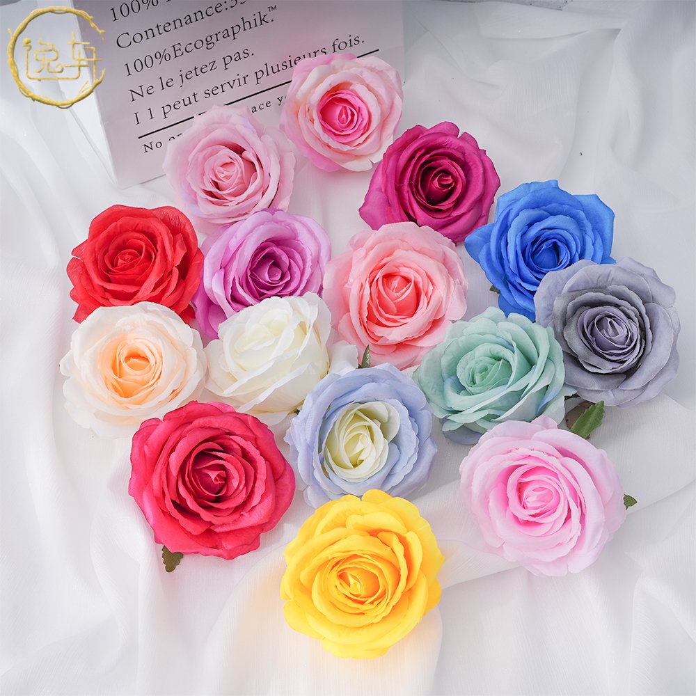 From stock Wedding rose head single artificial rose bouquet simulation Rose Big bud Wedding hotel furniture decorative flowers